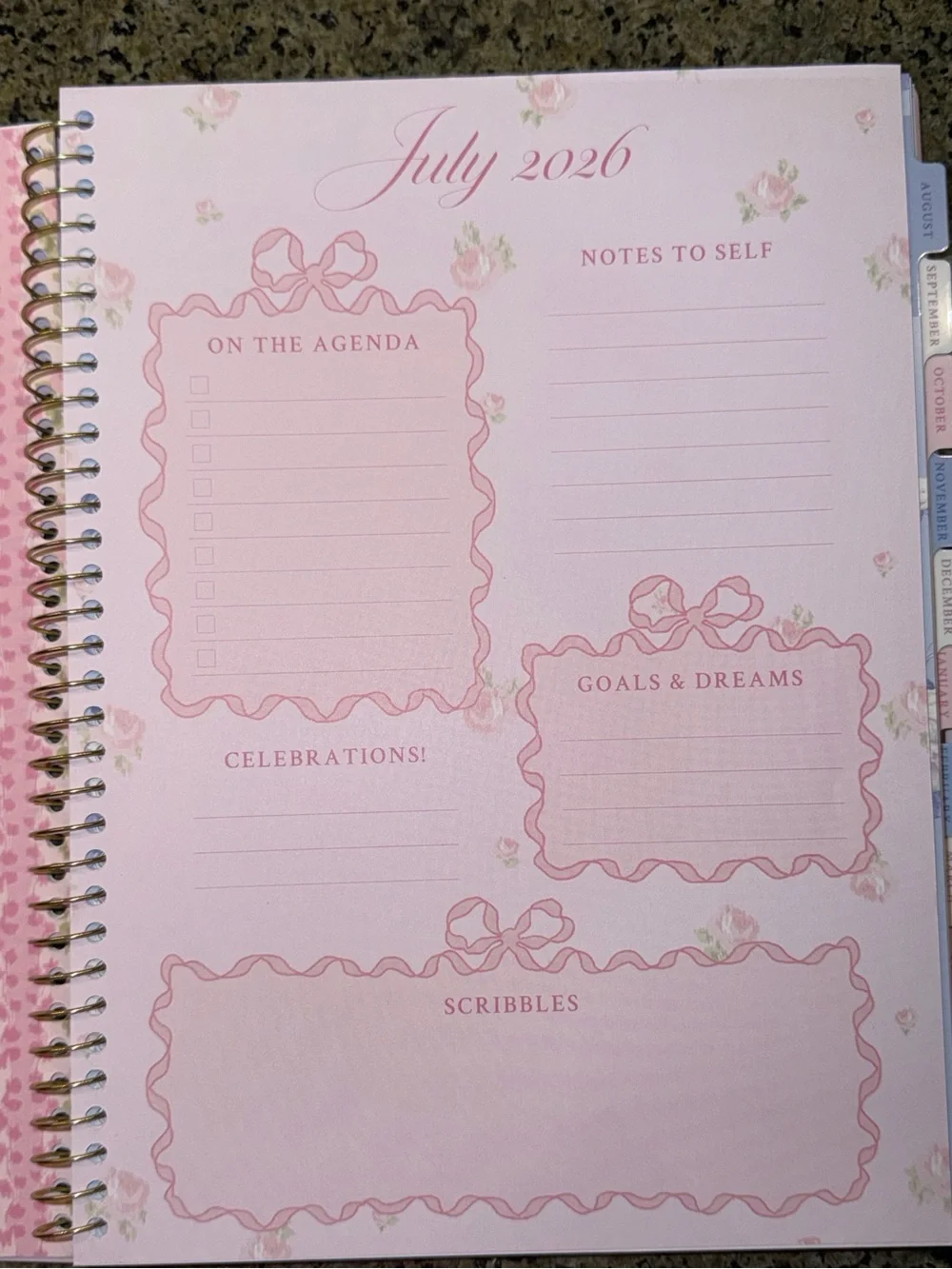 NWT LoveShackFancy x Target Yoobi Blooming Heirloom Pink Planner